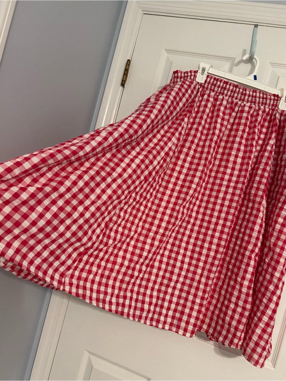 torrid Hot Pink and White Gingham A-Line Skirt - Picture 2 of 6
